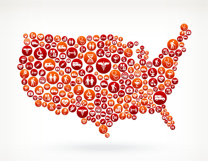 usa map of healthcare facilities